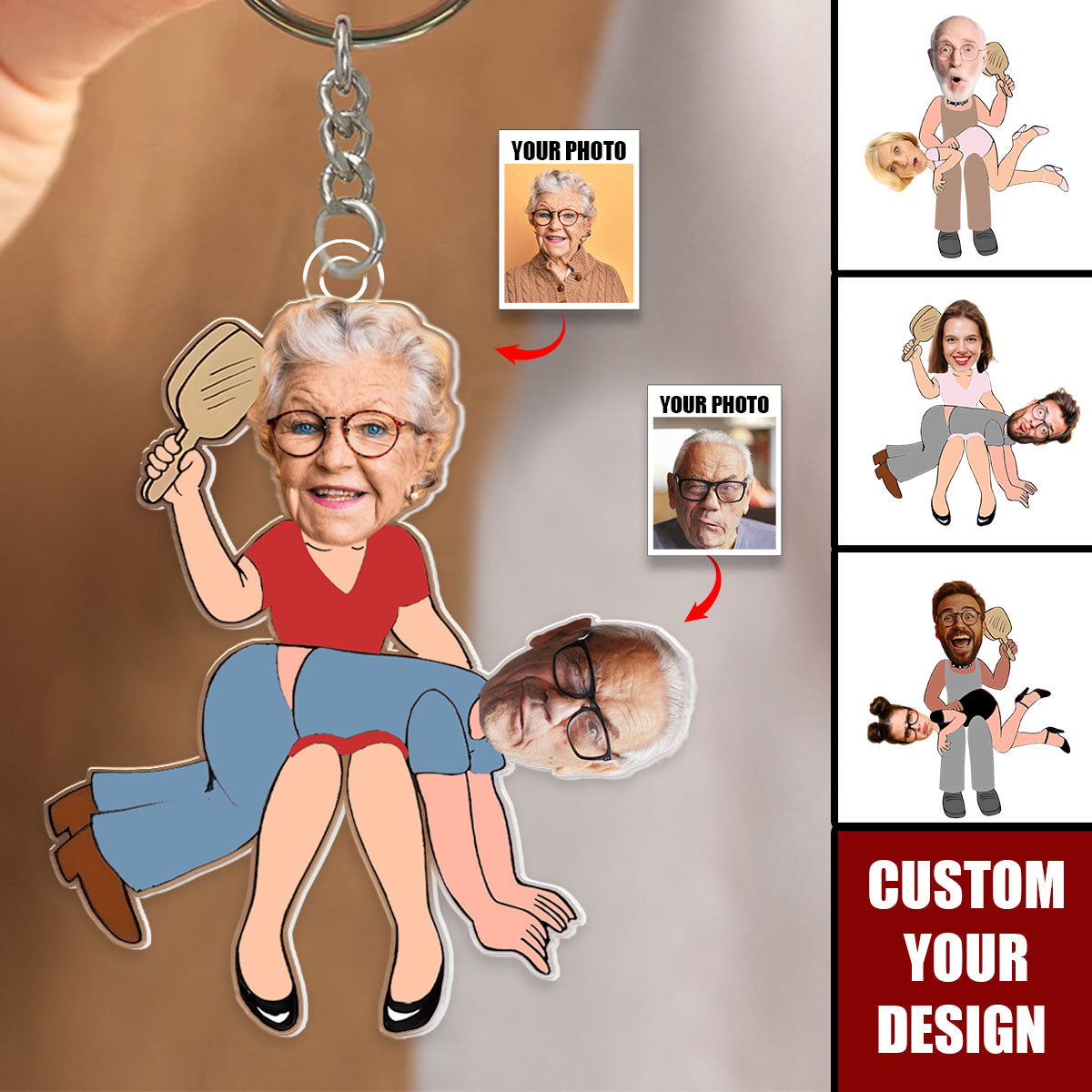Custom Photo Gifts For Funny Couple Keychain