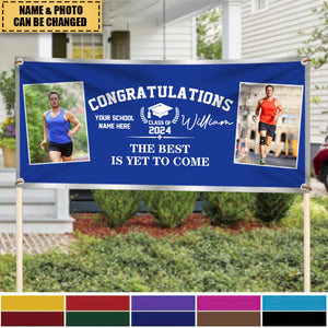 Personalized Congratulations Graduation Banner with 2 Pictures