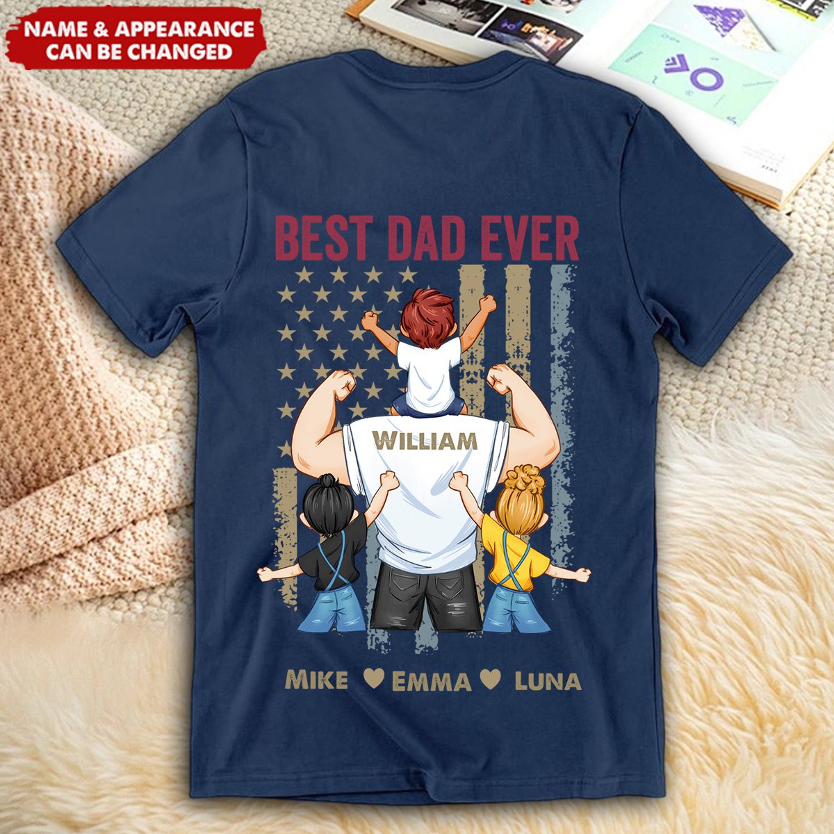 Proud As The Best Dad Ever - Personalized Back Printed Shirt