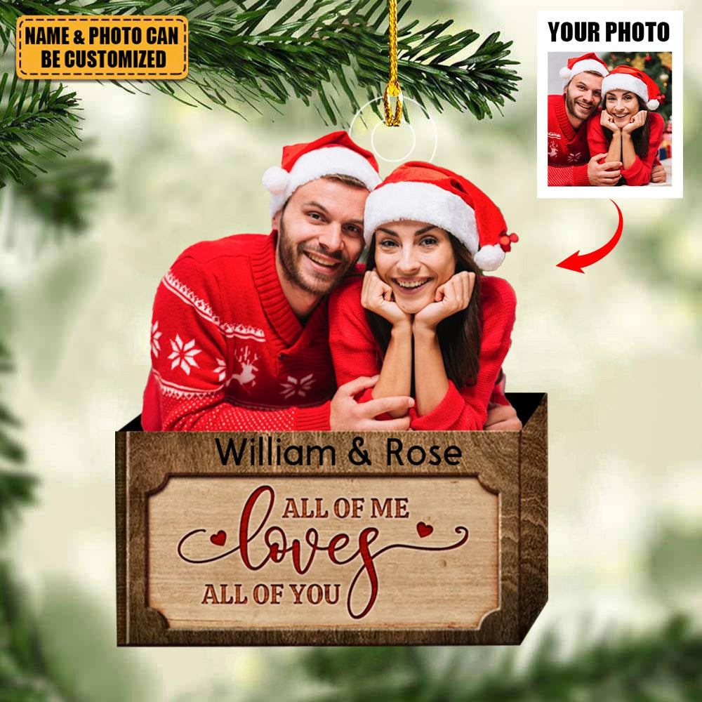 Custom Couple Photo From Our First Kiss Personalized Ornament