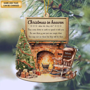 Christmas In Heaven - Personalized Wood Ornament