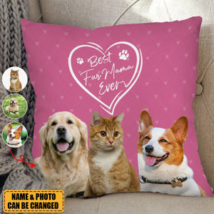 Best Dog Cat Mom Ever Personalized Pillow Gift For Pet Lover