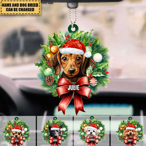Personalized Christmas Cute Dogs Car Ornament, Christmas Gifts