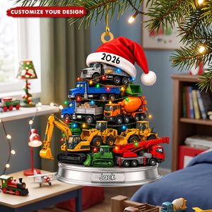 Personalized Christmas Tree Ornament - Custom Vintage Truck Ornament