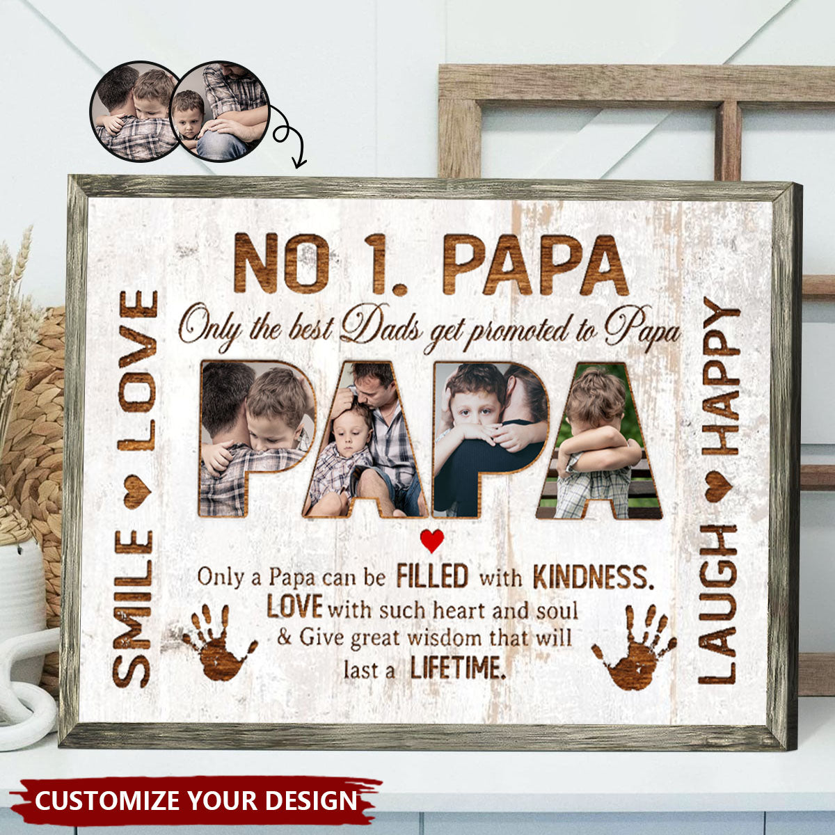 Custom Photo No 1. Papa Only The Best Dads Get Promoted To Papa Poster