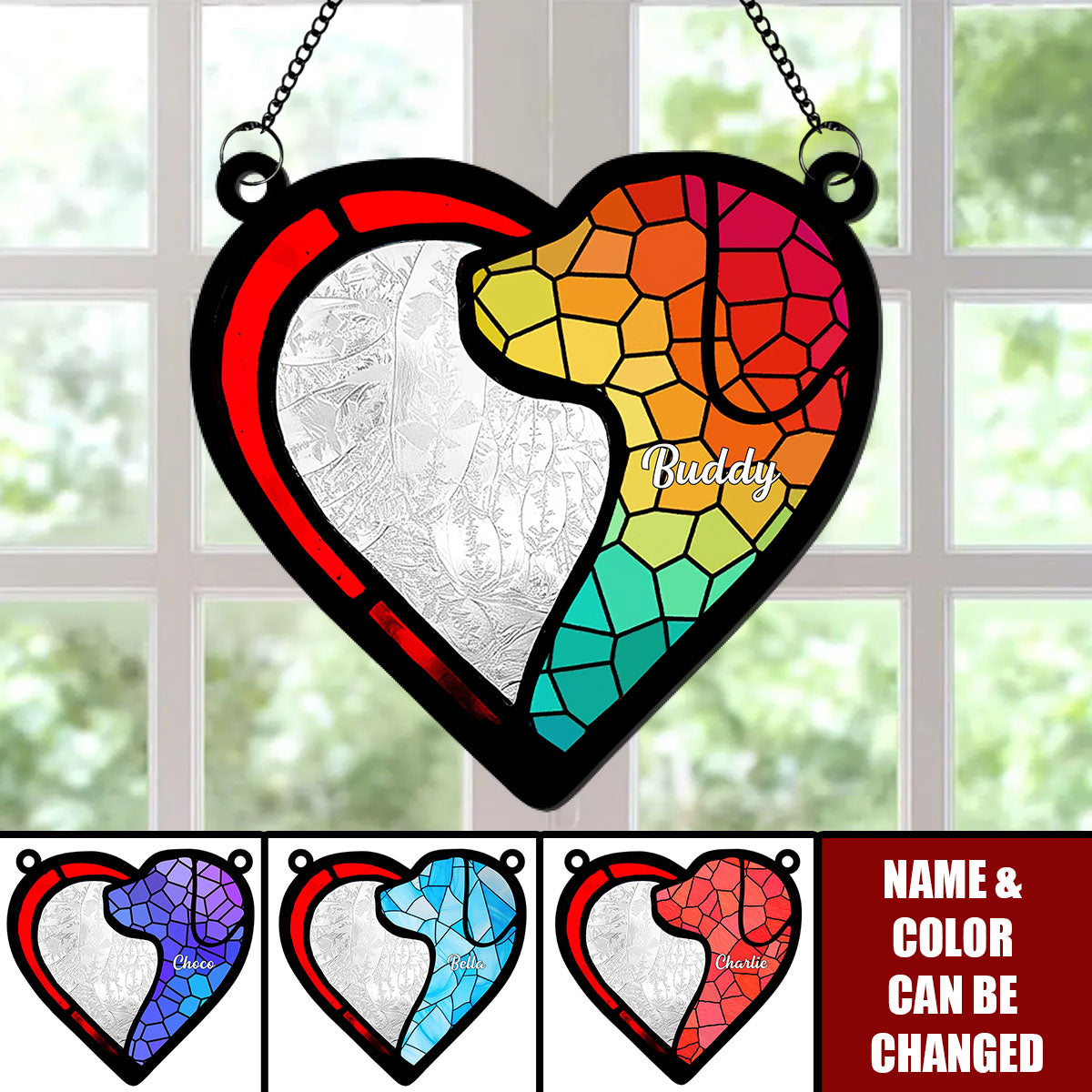 Personalized Gifts For Dog Lovers Window Hanging Suncatcher Ornament