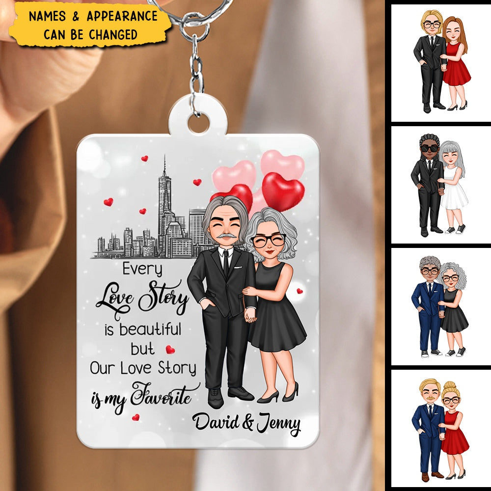 Our Favorite Love Story Couple Skyline Personalized Acrylic Keychain