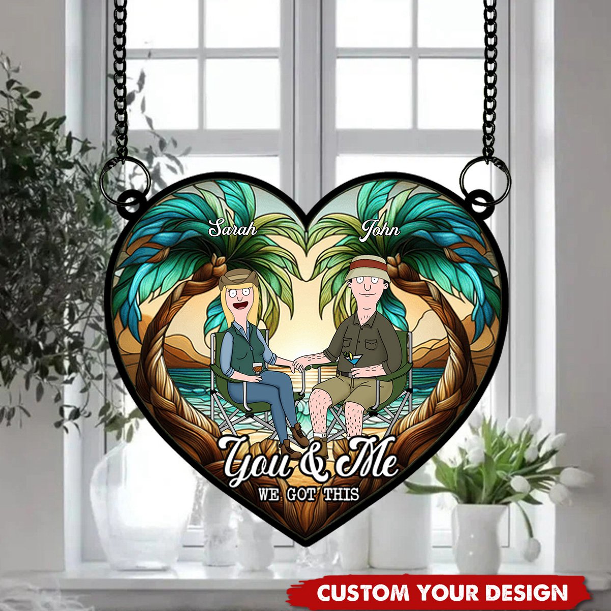 You And Me We Got This - Funny Couple Heart Suncatcher Ornament