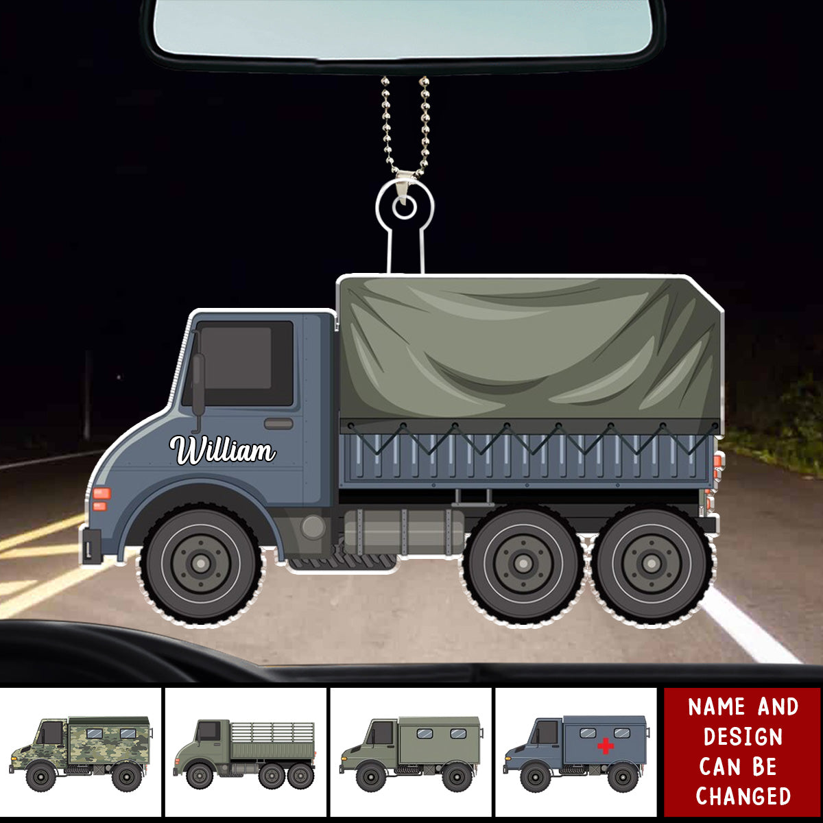 Personalized Acrylic Military Car Ornament - Military Army