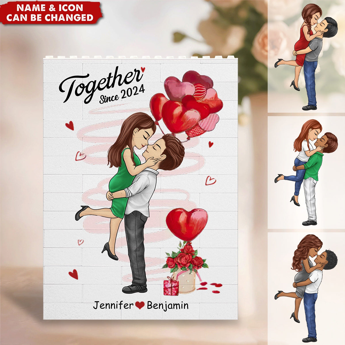 I Love You Forever - Couple Personalized Vertical Rectangle Shaped Building Brick Blocks - Gift For Husband Wife, Anniversary