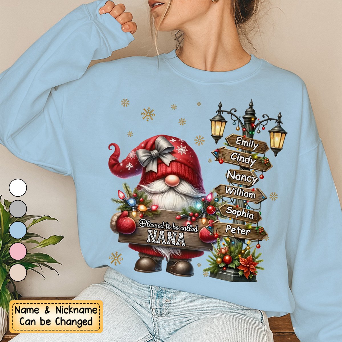 Personalized Grandma And Kids Christmas Dwarf Sweatshirt - Gift For Nana, Mom