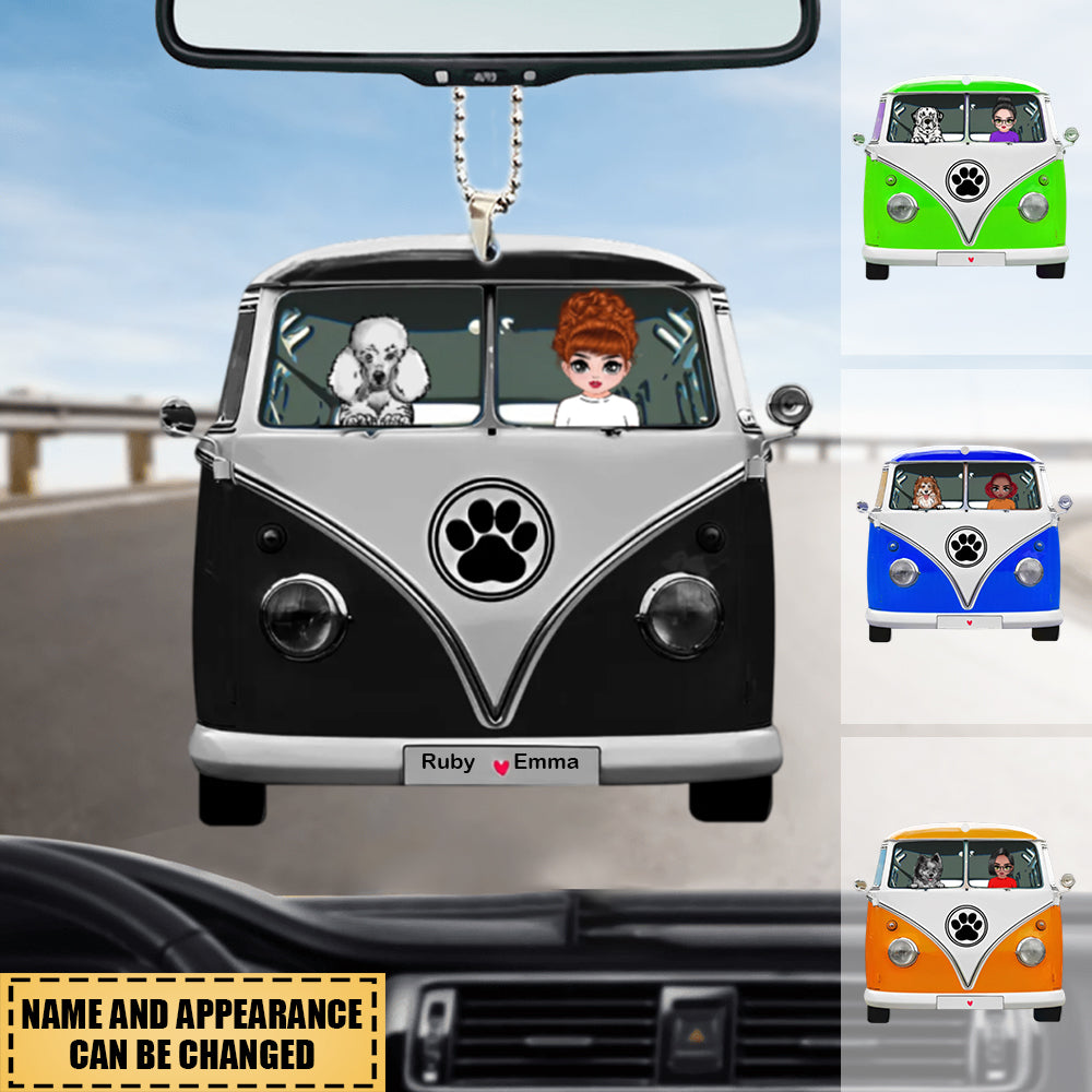 Personalized Woman And Cute Puppy Acrylic Ornament, Gift for Dog Lovers