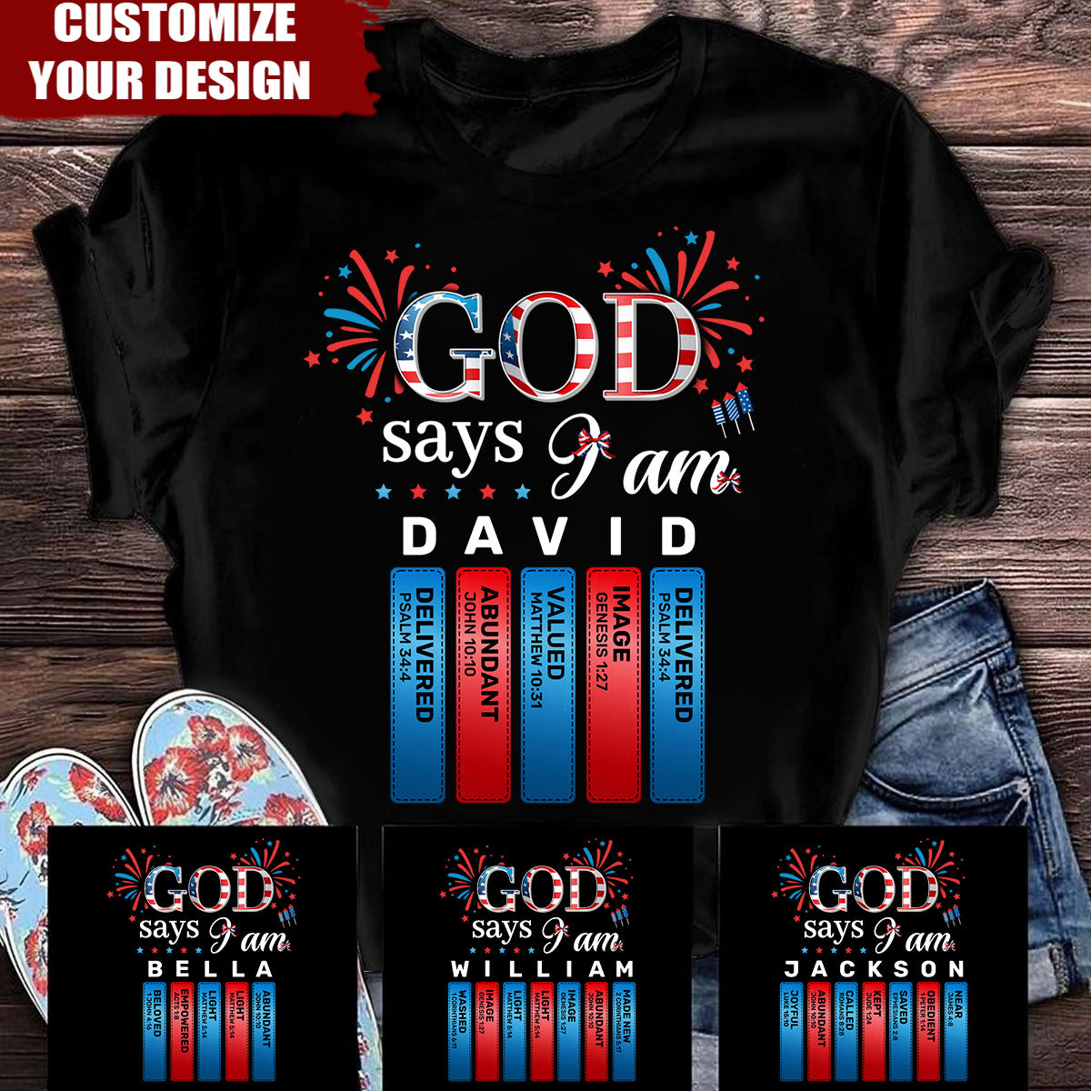 God Says I Am - Personalized Unisex T-shirt