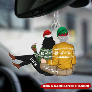 My Favorite Place - Personalized Acrylic Car Ornament - Gift For Couple