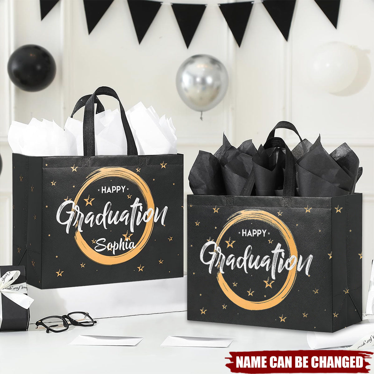 Large Graduation Gift Bags, Reusable Non-Woven Grad Bags with Handles, Personalized Best Graduation Gifts