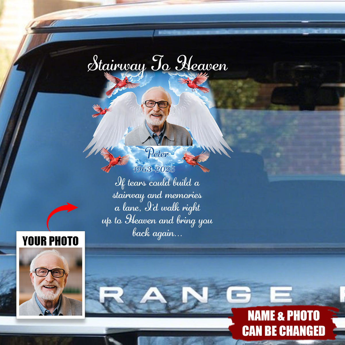 Stairway To Heaven - Personalized Decal, Memorial Gift, Loss Of Loved One