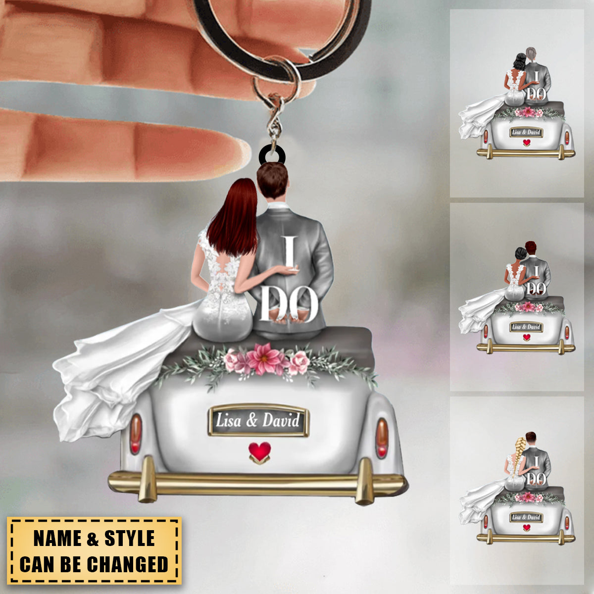 Young Couple - Personalized Keychain