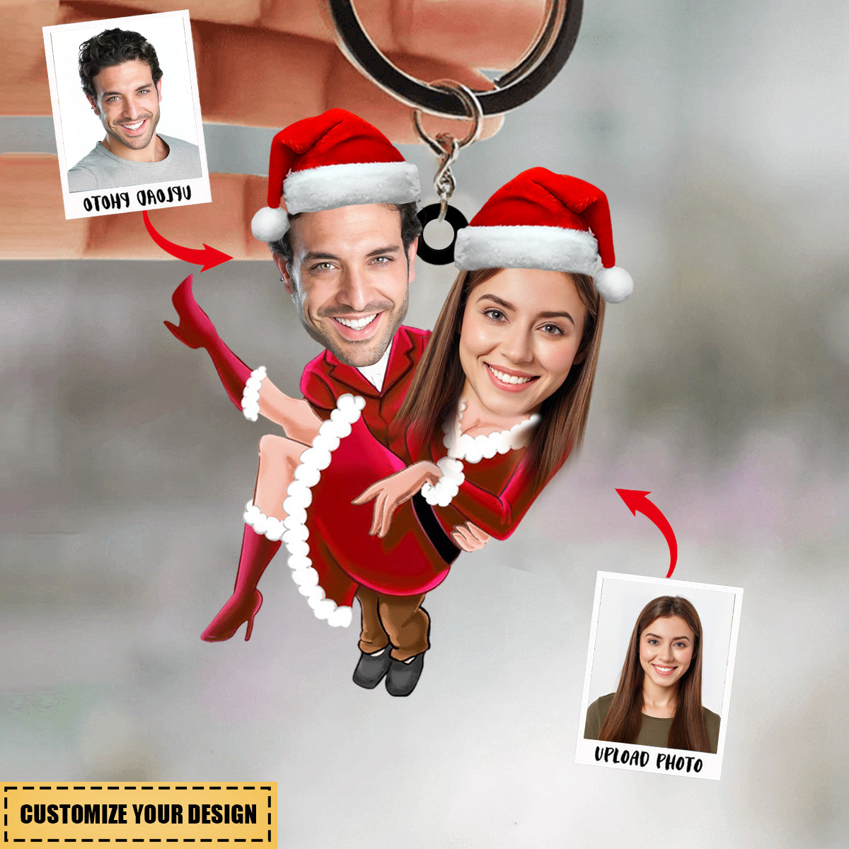 Personalized Christmas Couple Keychain - Prefect Gift For Couple