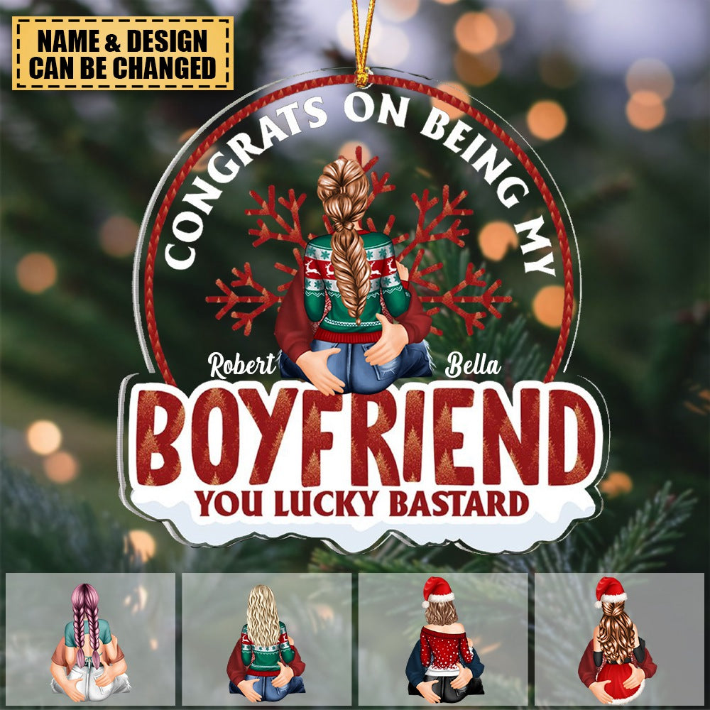 Congrats On Being My Husband - Personalized Globe Shaped Acrylic Ornament