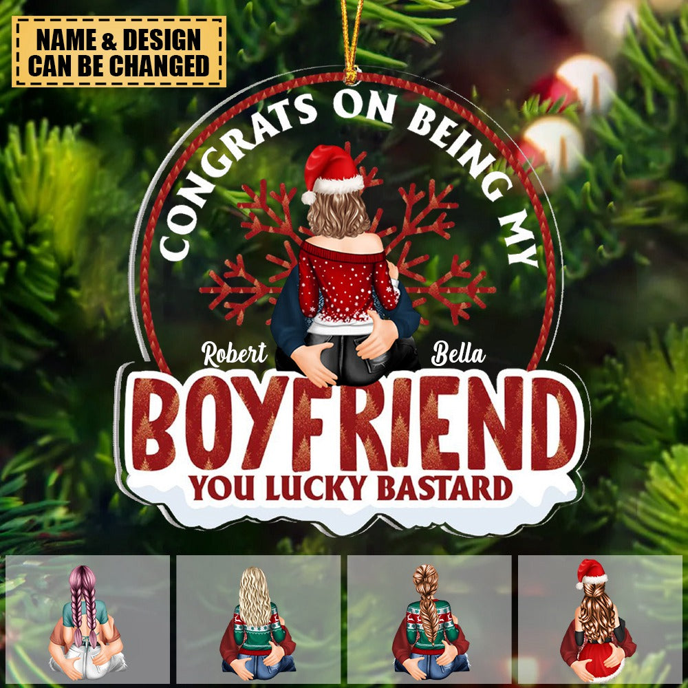 Congrats On Being My Husband - Personalized Globe Shaped Acrylic Ornament