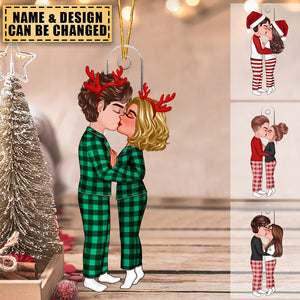 Doll Couple Kissing Christmas Gift Personalized Acrylic Ornament