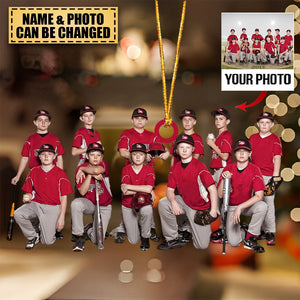 Baseball Player Team - Personalized Custom Photo Acrylic Ornament - Christmas Gift For Baseball Players, Baseball Lovers