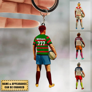 Custom Personalized Keychain Rugby Gift