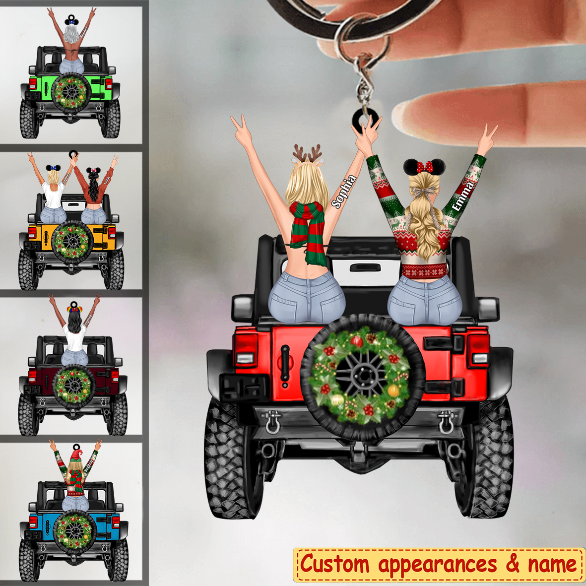 Off-Road Girls Are The Reason Santa Has Naughty List, Personalized Custom Christmas Keychain