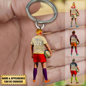Custom Personalized Keychain Rugby Gift