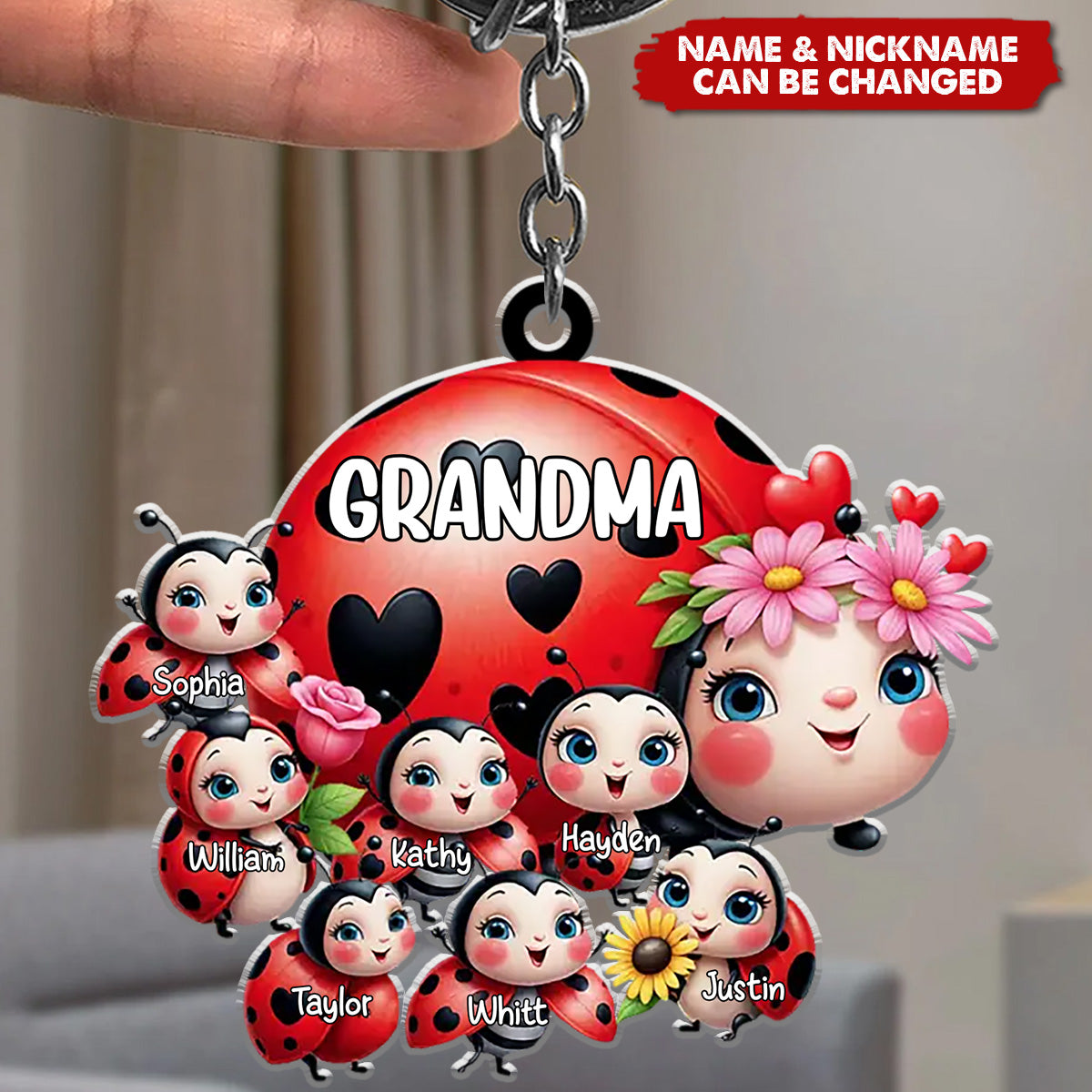 A Grandmother Is A Safe Haven - Family Personalized Custom Keychain - Gift For Mom, Grandma