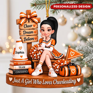 Personalized Cheerleading Girl Acrylic Ornament - Christmas Gift for Daughter, Granddaughter