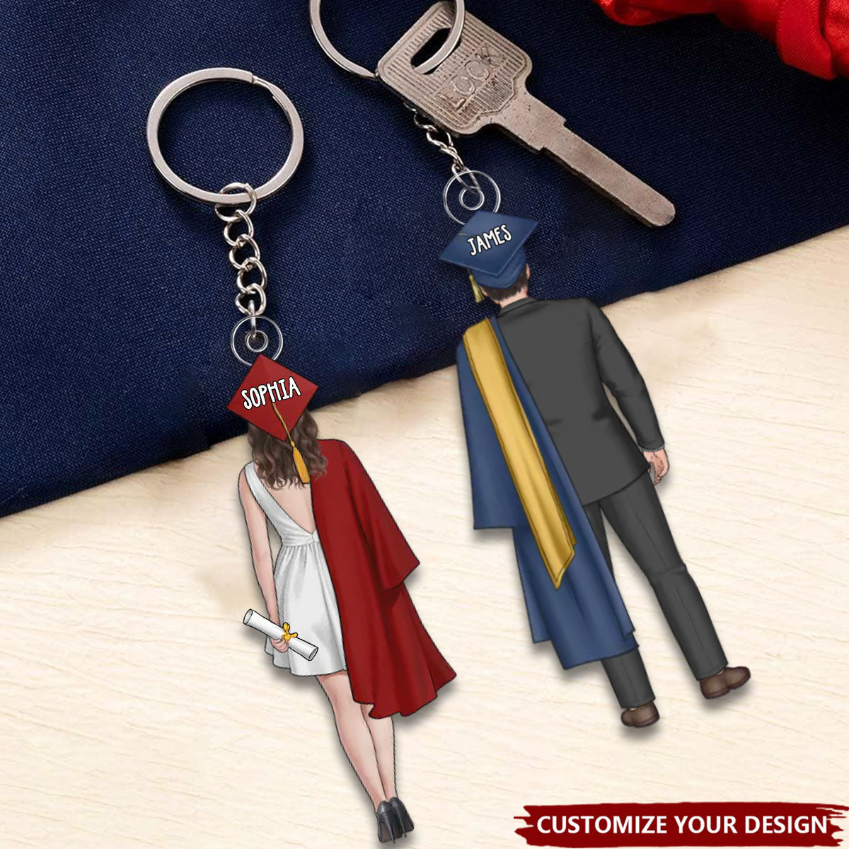 The Future Is Yours, Go Shine - Family Personalized Acrylic Keychain, Graduation Gift