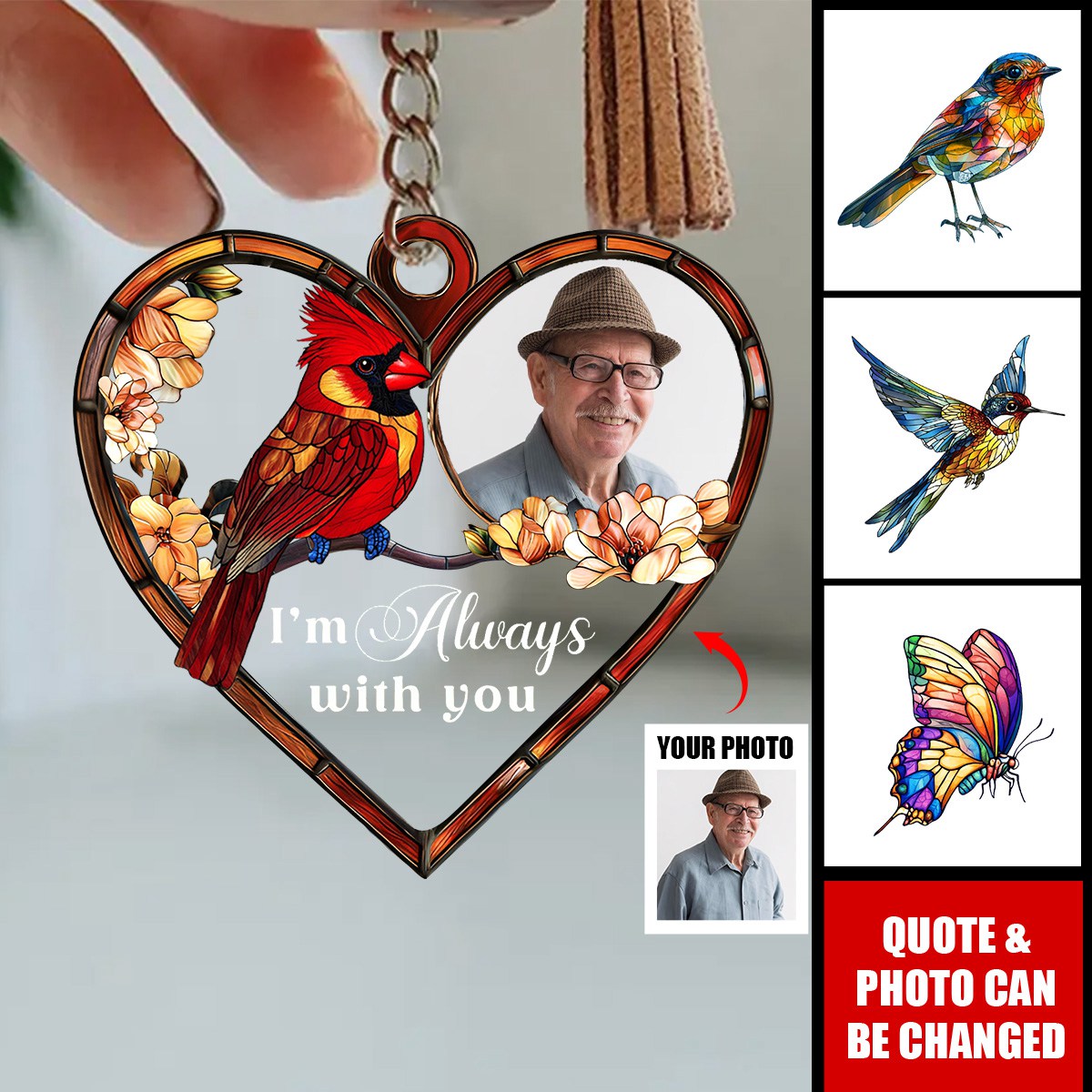 I'm Always With You - Personalized Photo Acrylic Keychain