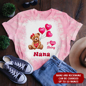 I Love Being Grandma Bear With Balloon Kids Personalized 3D T-Shirt