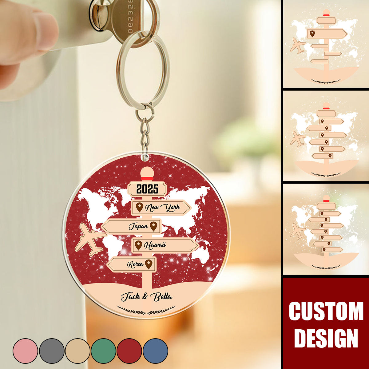 Personalized Gift Travel Adventure Together Keychain