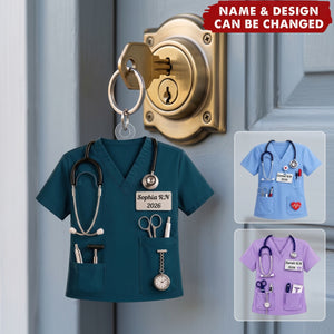 Nurse Scrubs – Personalized Acrylic Custom Shape Ornament