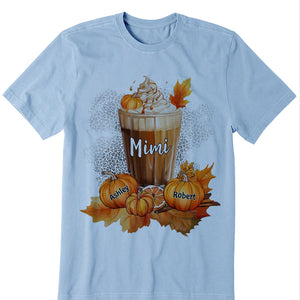 Grandma Mom Mimi Pumpkin Spice Latte Personalized Shirt