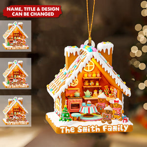 Gingerbread Family - Personalized Christmas Acrylic Ornament