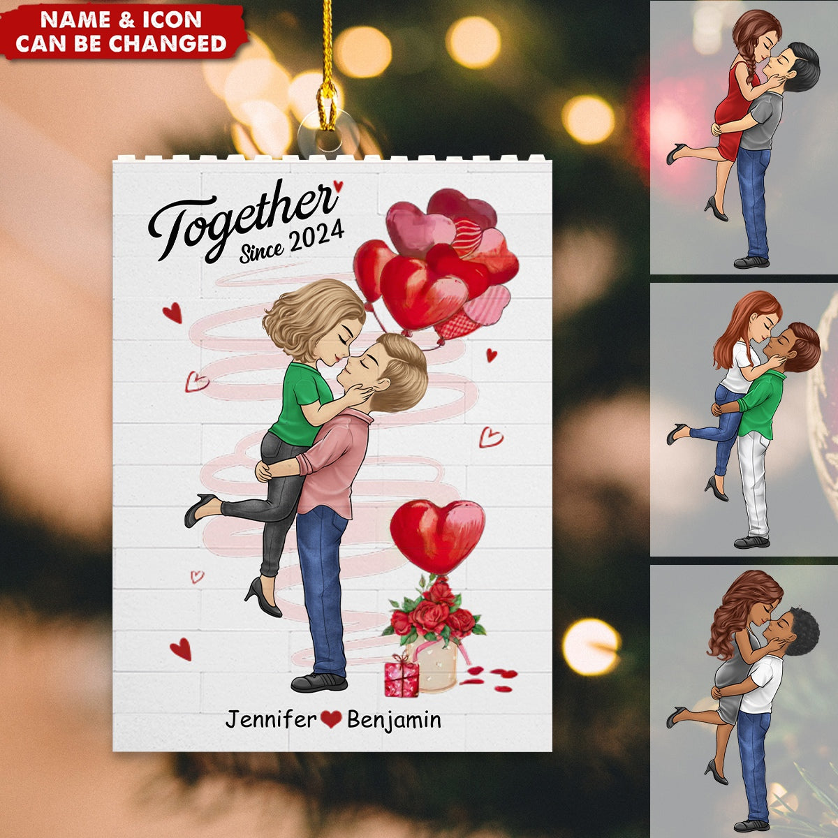 I Love You Forever - Couple Personalized Acrylic Ornament - Gift For Husband Wife, Anniversary