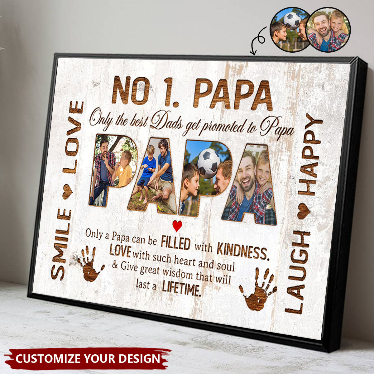 Custom Photo No 1. Papa Only The Best Dads Get Promoted To Papa Poster