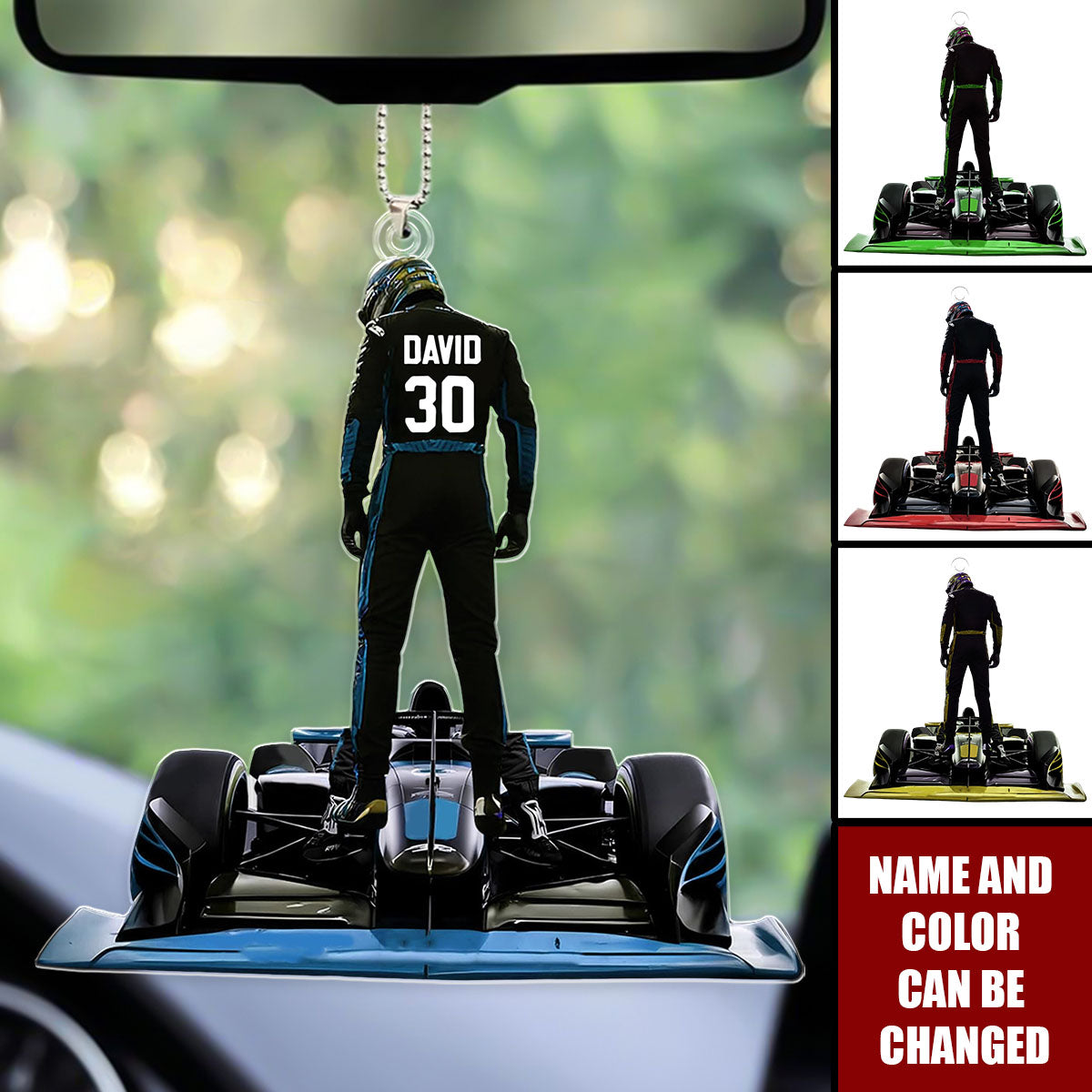 Racing Car Lover Custom Name Ornament , Personalized Gift For Racing Car Lover