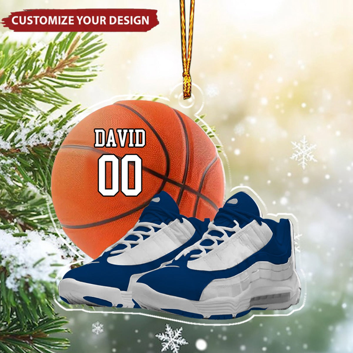 Personalized Basketball Shoes And Ball Ornament - Gift For Basketball Players