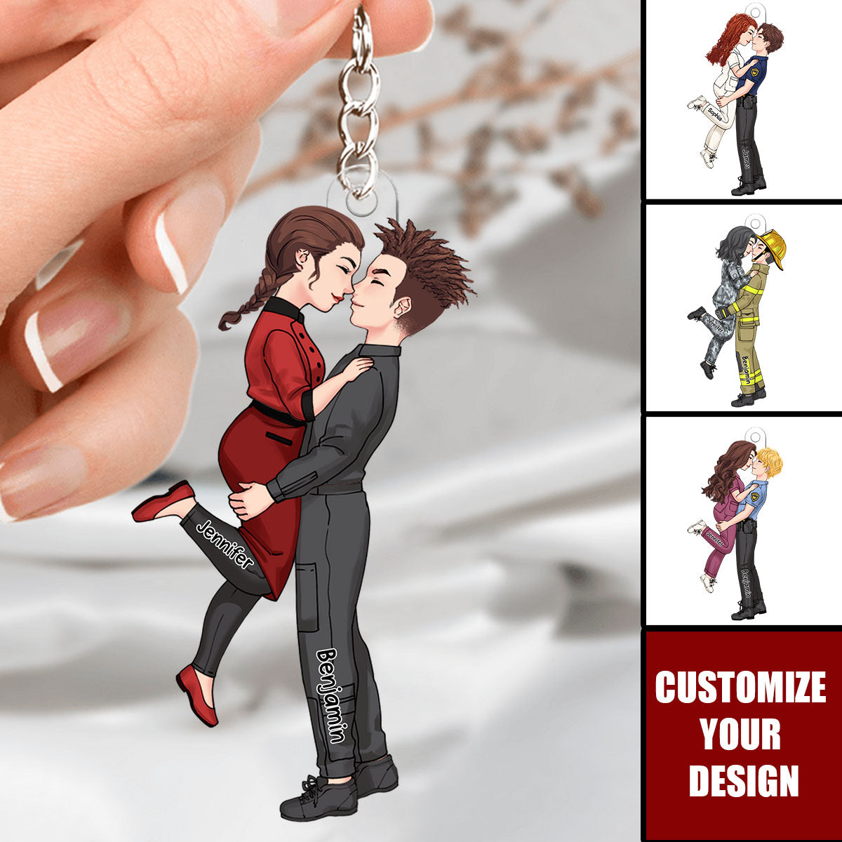 It’s A Beautiful Day To Save Lives - Couple Personalized Acrylic Keychain