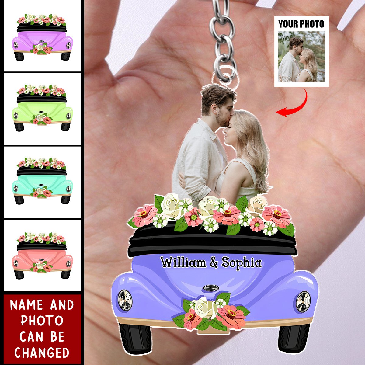 Personalized Acrylic Keychain - Wedding Anniversary Gift - Upload Photo - Gift For Husband Wife
