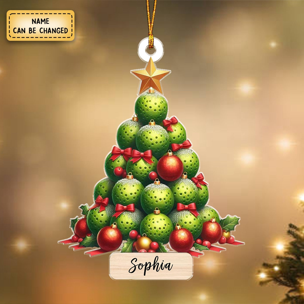 Personalized Pickleball Christmas Tree Ornament - Gift For Pickleball Lovers