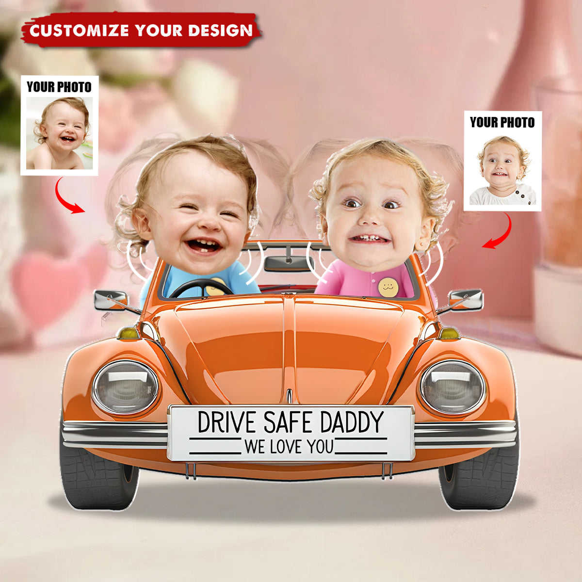 Drive Safe Daddy - Personalized Photo Shaking Head Acrylic Standee