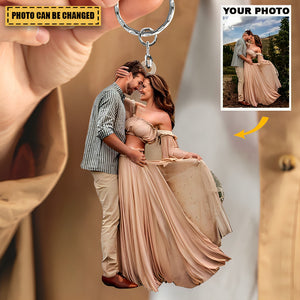Customized Your Photo Keychain - Personalized Photo Mica Keychain - Christmas Gifts For Family