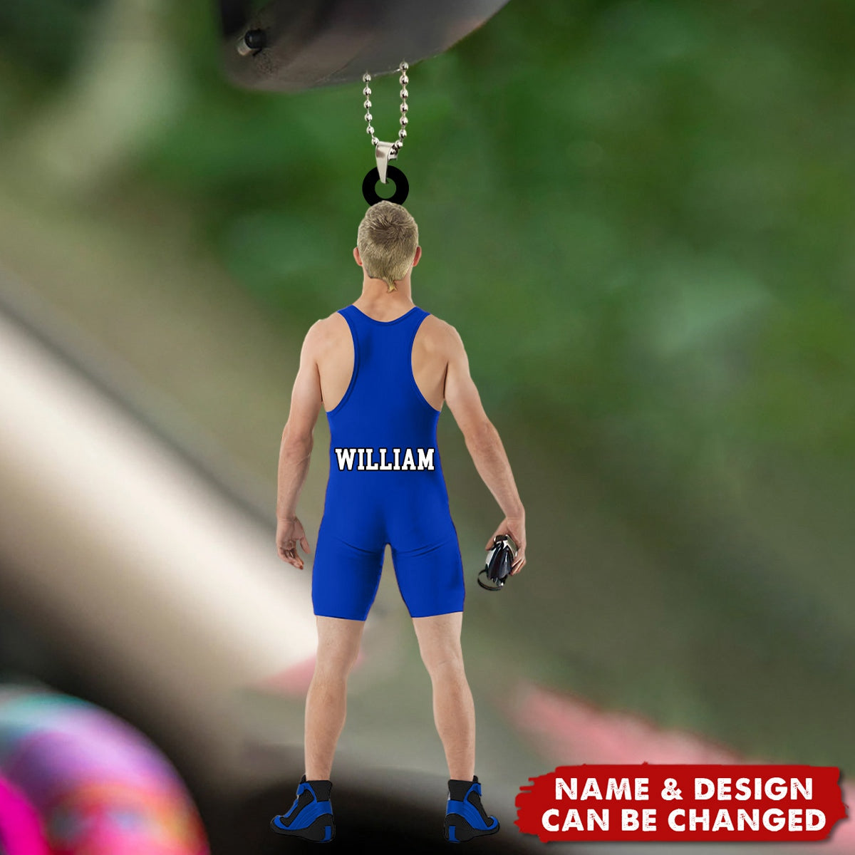 Personalized Wrestler Acrylic Car Ornament, Wrestling Ornament For Wrestler Lovers
