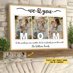 Custom Photo Mom To Our Family You Are The World - Gift For Mom - Personalized Poster