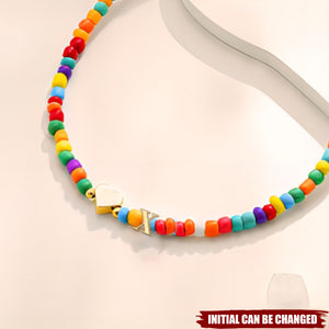 Cute Letter Beaded Choke Personalized Colorful Initial Necklaces